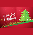 christmas tree with gold stars on red background vector image