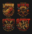 colorful vintage mma japanese prints vector image