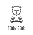 teddy bear soft toy line icon vector image vector image