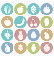 white icons fruit vector image