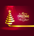 christmas tree tape golden design banner art vector image vector image