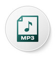 green mp3 file document icon download button vector image