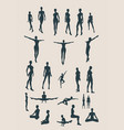 set of sexy women silhouettes vector image