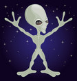 cute green alien extraterrestrial vector image