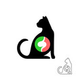 cat silhouette with stomach symbol pet animals vector image