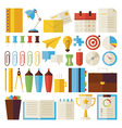 flat business and office life objects set isolated vector image