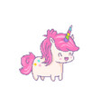 kawaii unicorn in pixel art vector image vector image