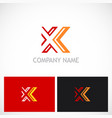 letter x line abstract logo vector image