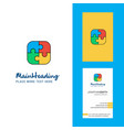 puzzle game creative logo and business card vector image
