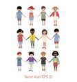 set of avatar children head vector image