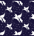 winged unicorn and stars seamless pattern vector image vector image