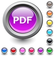 pdf round button vector image vector image