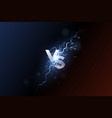 versus banner with blue sparkling lightning vector image