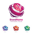 abstract 3d logo stylized spherical surface vector image vector image