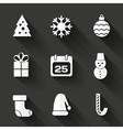 christmas icons vector image