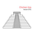 line flat icon of chichen itza mexico vector image
