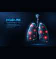 lung sick abstract lungs with red spot vector image vector image