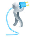 person holding plug vector image vector image