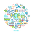 travel set -line icons vector image vector image