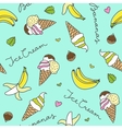 bananas and ice cream cones vector image