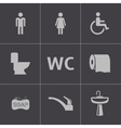 black toilet icons set vector image
