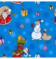 christmas cartoon seamless pattern design vector image