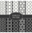 set of geometric monochrome lattice seamless vector image