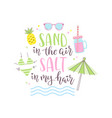 summer design sticker with tropical beach elements vector image