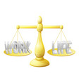 work life balance scales vector image