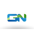 blue green gn g n alphabet letter logo vector image vector image