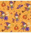 cartoon halloween seamless pattern with funny vector image