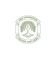 vintage retro circular oak banyan tree service vector image vector image