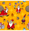 christmas cartoon seamless pattern wrapper vector image