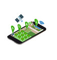 farming control technology isometry vector image vector image