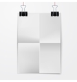 folded paper sheet with binder clip vector image