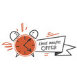 hand drawn doodle last minute offer button sign vector image vector image