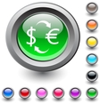 money exchange round button vector image vector image