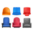 plastic chairs stadium tribune places decent vector image vector image