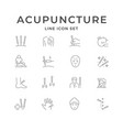 set line icons of acupuncture vector image