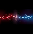electric lightning collision vs battle effect vector image
