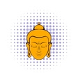 head of buddha icon comics style vector image vector image