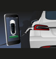 mobile phone with charging electric car vector image vector image