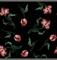 seamless pattern with vintage tulips classic vector image vector image