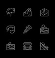 set line icons of mining industry vector image vector image