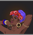 african american black beauty woman portrait vector image