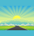 beautiful landscape with a road to mountains vector image