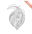 cartoon lemon with floral ornament vector image