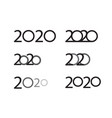 happy new year numbers logo text set vector image
