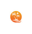 palm tree summer logo template vector image