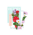 print on a t-shirt with word victory vector image vector image